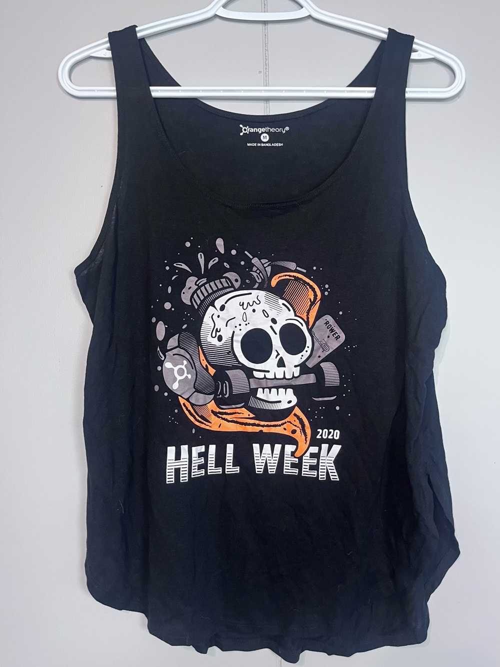 Orangetheory Hell Week 2020 Skull Graphic Tank Top Black Medium